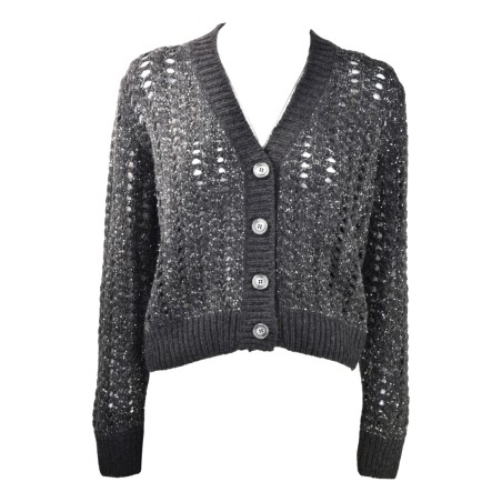 CARDIGAN CORTO TRECCE D.EXTERIOR 61183 PIOMBO