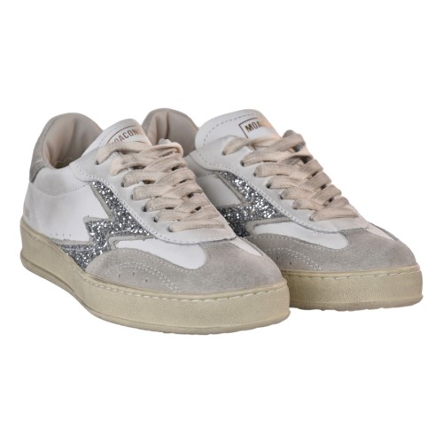 SNEAKERS CLUB DELUXE GLITTER LOGO MOACONCEPT MG630CO1 WHITE/SILVER