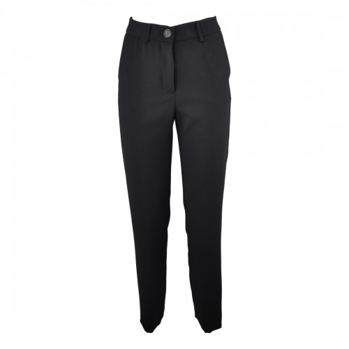 PANTALONE SIGARETTA CREPE SO ALLURE D66017 BLACK