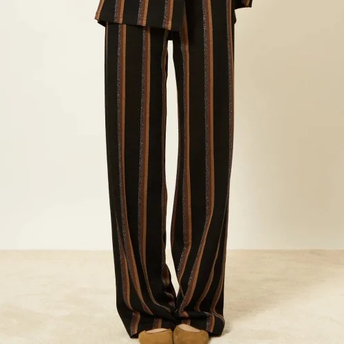 POLINESIA PANTALONE LUCE POLINESIA_RIGHE NERO