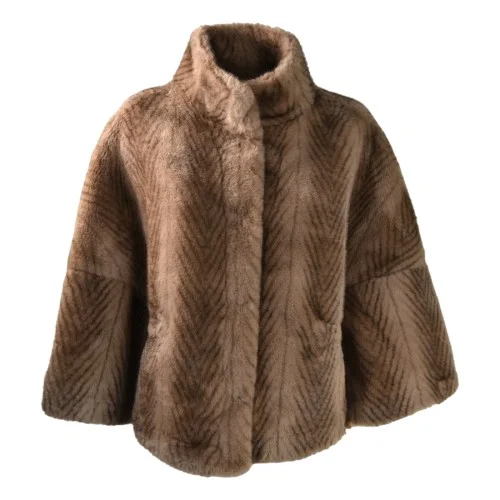 WOMAN FUR JACKET SWORD  6.6.44 9025 HAZEL