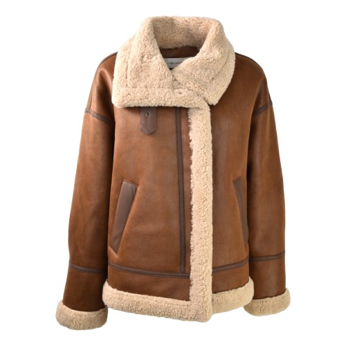 WOMAN FUR JACKET BULLY 7225 TABACCO