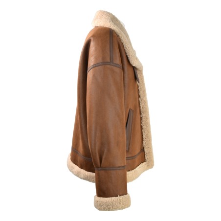 WOMAN FUR JACKET BULLY 7225 TABACCO