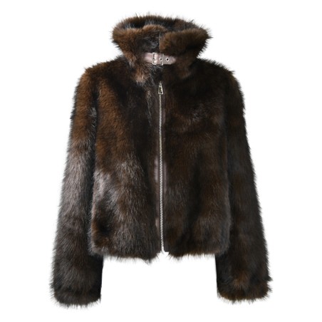 WOMAN FUR JACKET BULLY 7229 MORO