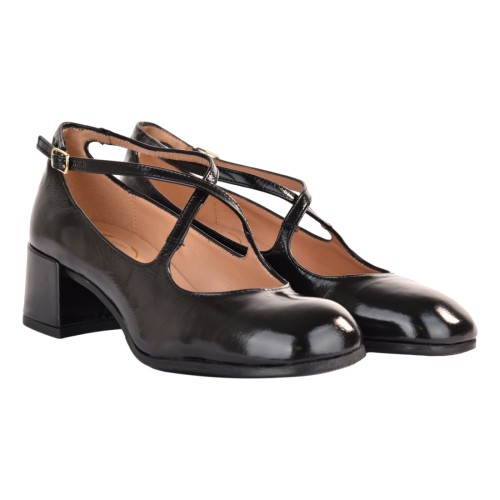 DECOLLETE INCROCIO CINTURINO LA PARIGINA D6403-G NERO