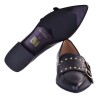 MOCASSINO DOPPIA FIBBIA BORCHIE LA PARIGINA Q3508BO-M NERO