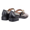 SCARPA ACCOLLATA CON CINTURINO BORCHIE LA PARIGINA Q3521OC-M NERO