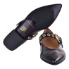 SCARPA ACCOLLATA CON CINTURINO BORCHIE LA PARIGINA Q3521OC-M NERO