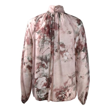 BLUSA COLLO SCIARPA FIORE SO ALLURE D22031C POUDRE