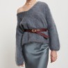 MAGLIA SCOLLO V OTTOD'AME FLE-DK9229 POLVERE