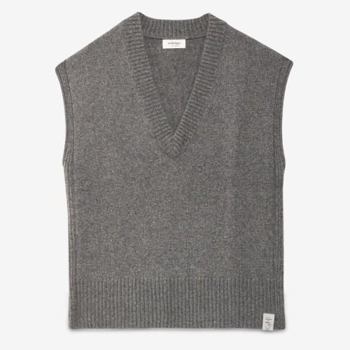 GILET SCOLLO V OTTOD'AME GLF-DK9279 GREY