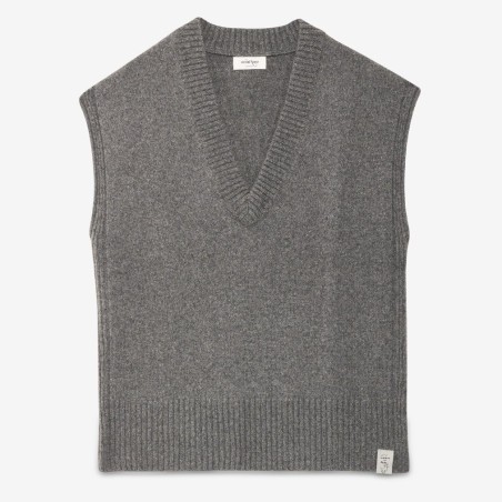 GILET SCOLLO V OTTOD'AME GLF-DK9279 GREY