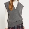 GILET SCOLLO V OTTOD'AME GLF-DK9279 GREY