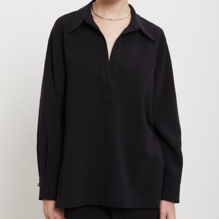 BLUSA SCOLLO POLO OTTOD'AME LIM-DC5149 NERO