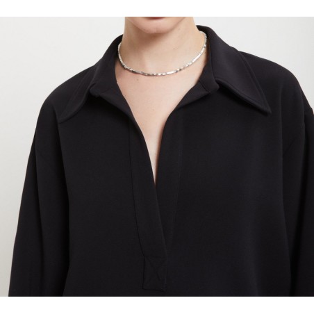BLUSA SCOLLO POLO OTTOD'AME LIM-DC5149 NERO