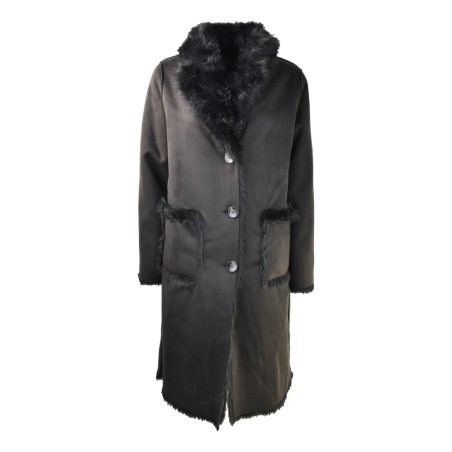CAPPOTTO REV ECO FOX/SUEDE ANNA NEVA 25240 BLACK