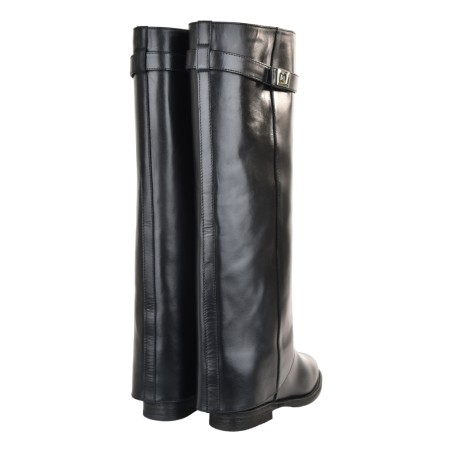 STIVALE RISVOLTO CON LUCCHETTO VIA ROMA 15 4668 NERO