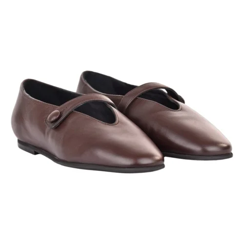 BALLERINA CON CINTURINO POEVE FITTI03 MARRONE