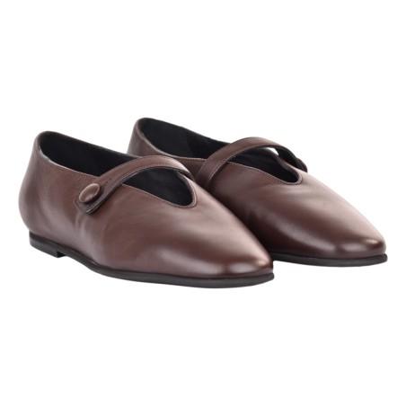 BALLERINA CON CINTURINO POEVE FITTI03 MARRONE