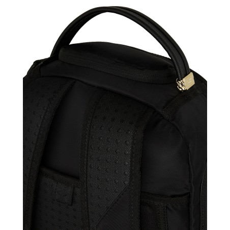 SHARK CENTRAL YELLOW TAPE SATIN BACKPACK SPRAYGROUND 910B7736NSZ BLACK