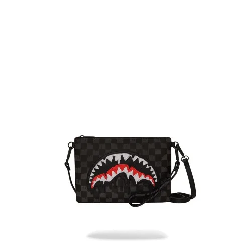 DRIPPING SHARKS IN PARIS CROSSOVER CLUTCH SPRAYGROUND 910B7969NSZ GREY