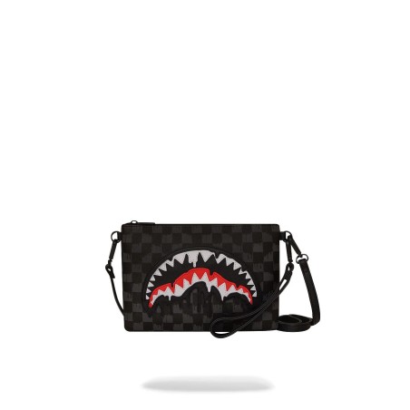 DRIPPING SHARKS IN PARIS CROSSOVER CLUTCH SPRAYGROUND 910B7969NSZ GREY
