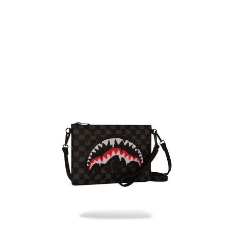 DRIPPING SHARKS IN PARIS CROSSOVER CLUTCH SPRAYGROUND 910B7969NSZ GREY