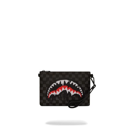 DRIPPING SHARKS IN PARIS CROSSOVER CLUTCH SPRAYGROUND 910B7969NSZ GREY