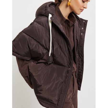 FAKE DOWN JACKET HIP WAY-OUT HUG-OG6047-2 BROWN