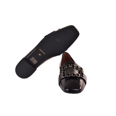 MOCASSINO CON ACCESSORIO FESTA FELISA.VER NERO