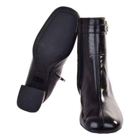 TRONCHETTO VERNICE CON CINTURINO FESTA GOBIA NERO