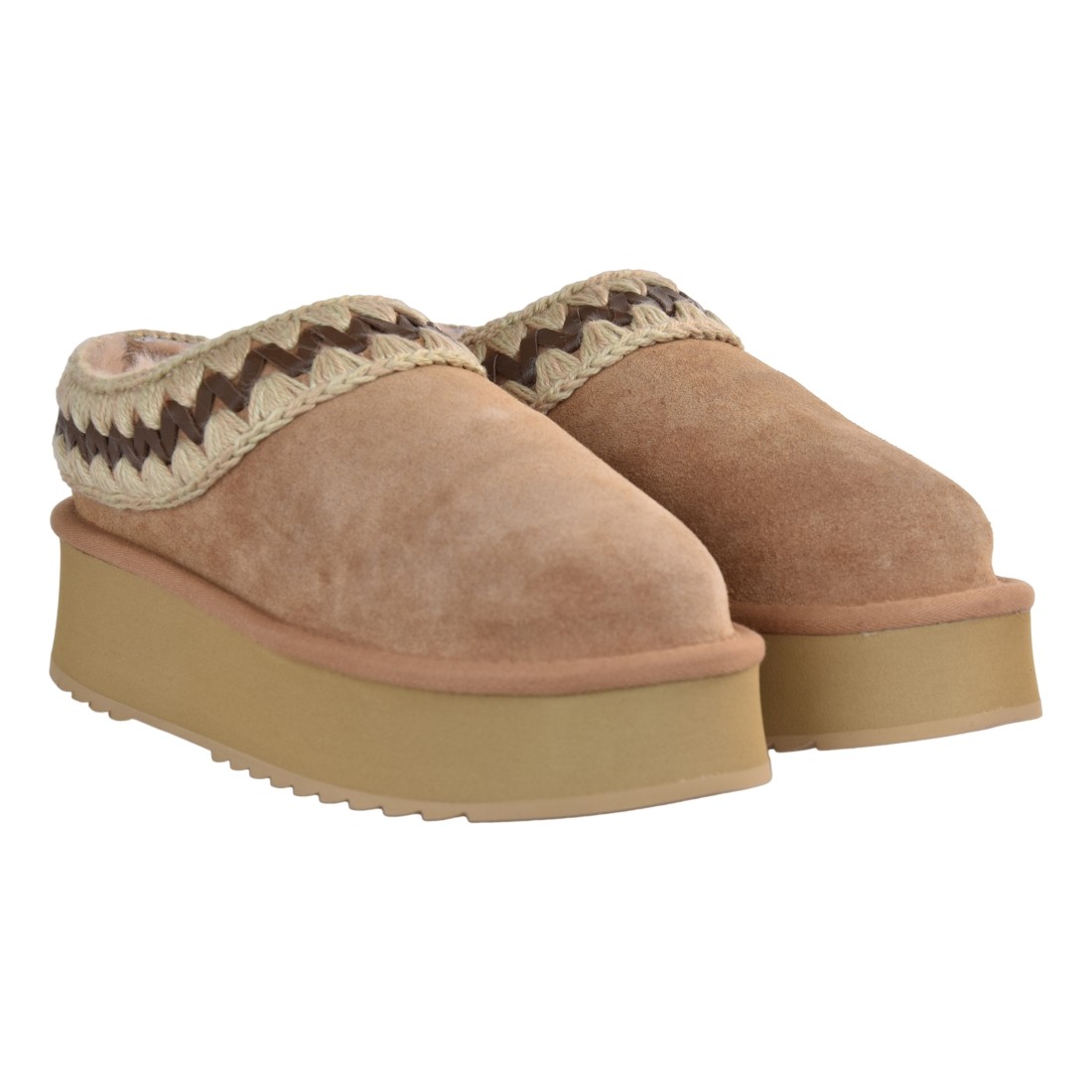 PLATFORM CLOG SUEDE LEATHER MOU MU.FW681009A SAV