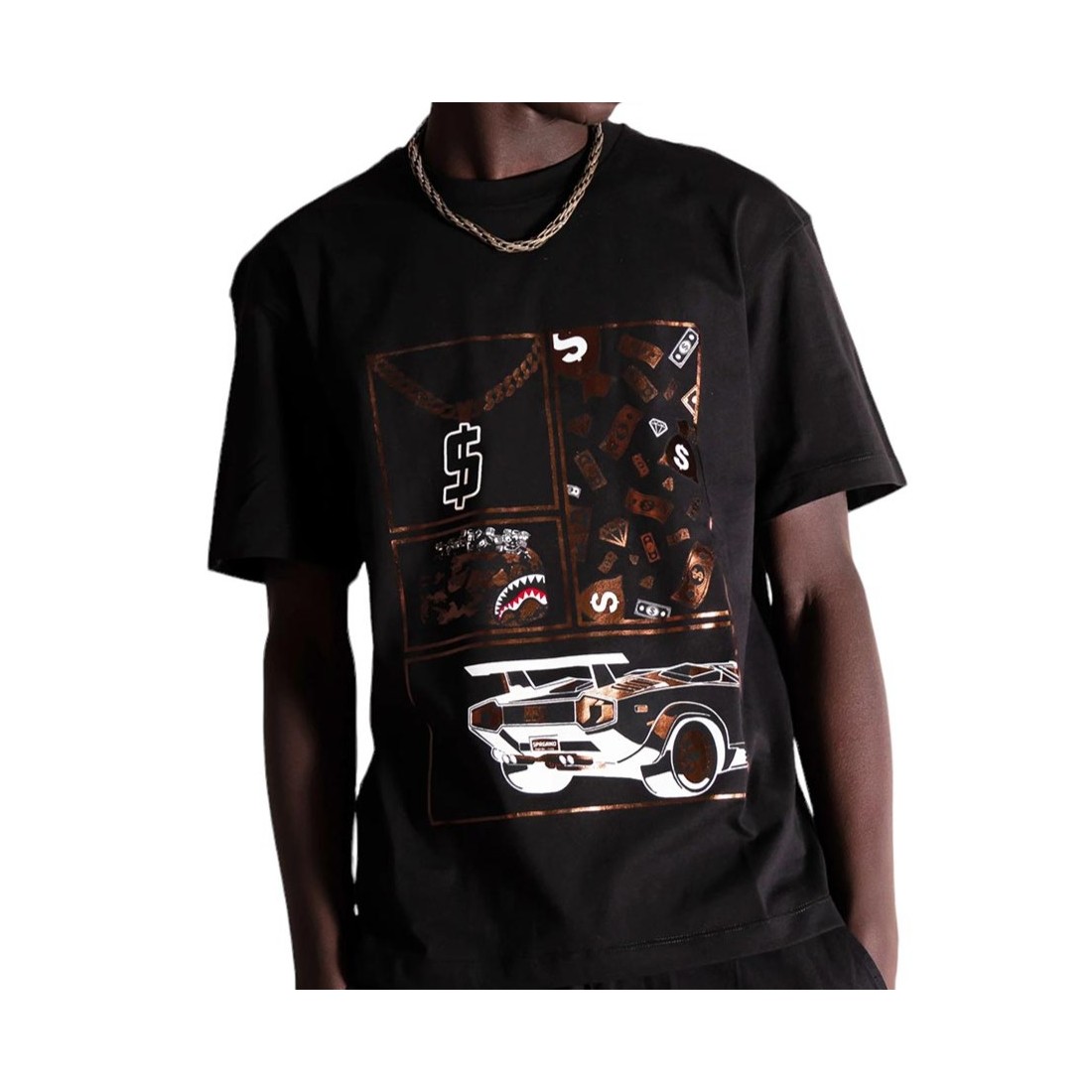 BE RICH T-SHIRT SPRAYGROUND SP295 BLACK