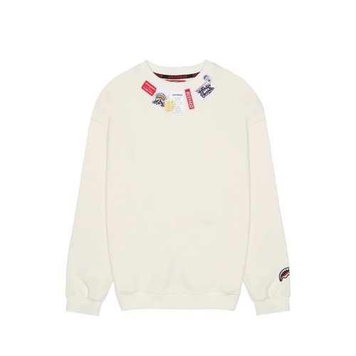 LABEL CREWNECK SPRAYGROUND SP772G IVORY