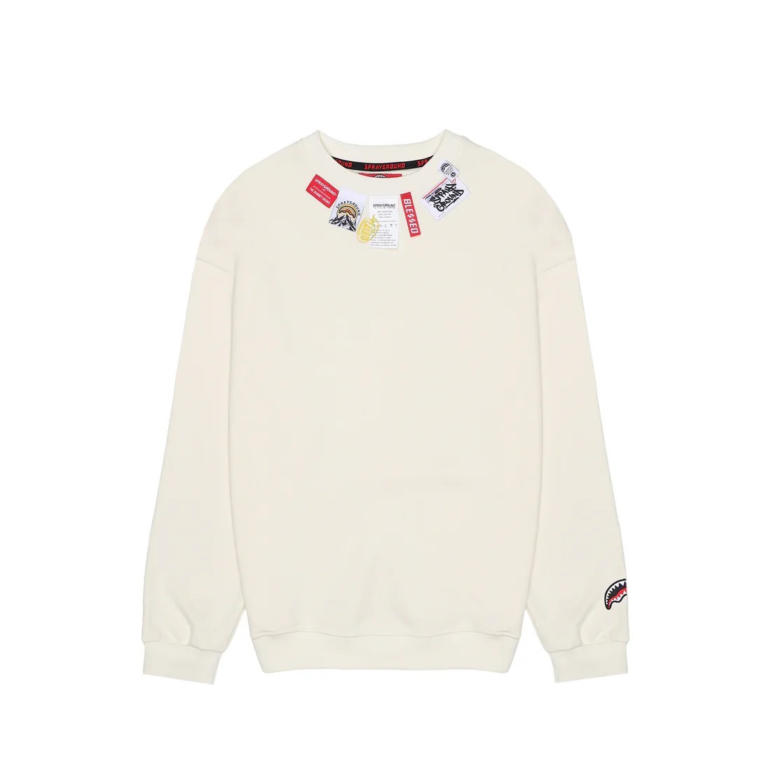 LABEL CREWNECK SPRAYGROUND SP772G IVORY