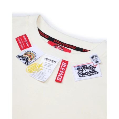 LABEL CREWNECK SPRAYGROUND SP772G IVORY
