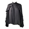 CAMICIA COLLO ALTO GEORGETTE SO ALLURE L22024C BLACK