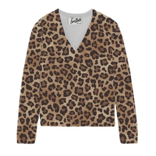 ELARA SWEATER SAND LEOPARD 19 MC2 SAINT BARTH ELA0002 00474I