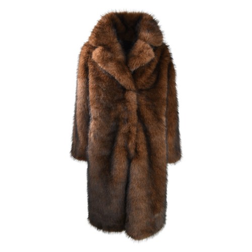 CAPPOTTO LUNGO ECO FOX ANNA NEVA 25332 DKBROWN