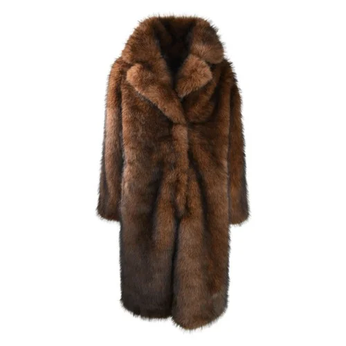 CAPPOTTO LUNGO ECO FOX ANNA NEVA 25332 DKBROWN