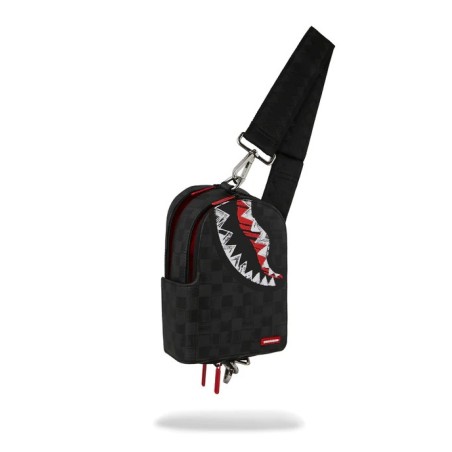 SCRIBBLE SHARK BACKPACK SLING SPRAYGROUND 910B8227NSZ BLK/GREY