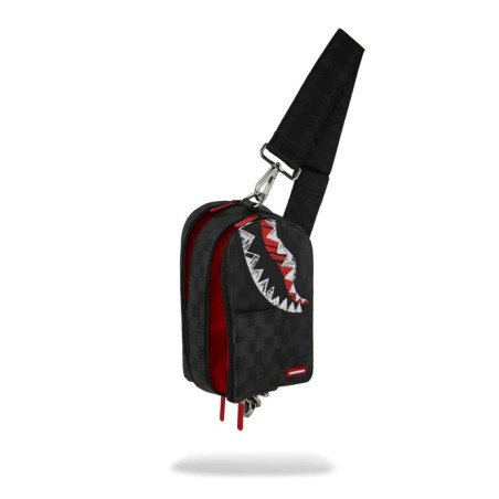 SCRIBBLE SHARK BACKPACK SLING SPRAYGROUND 910B8227NSZ BLK/GREY