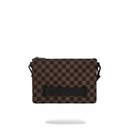 CHECK 2 EMBOSS CROSSOVER CLUTCH SPRAYGROUND 910B8239NSZ BROWN
