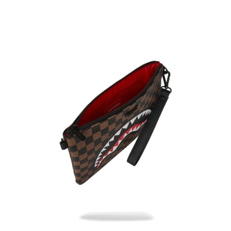 CHECK 2 EMBOSS CROSSOVER CLUTCH SPRAYGROUND 910B8239NSZ BROWN