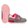 ALLACCIATA KIDS LEATHER/TEXTILE NEW BALANCE NBIV574 HB GREY/PINK
