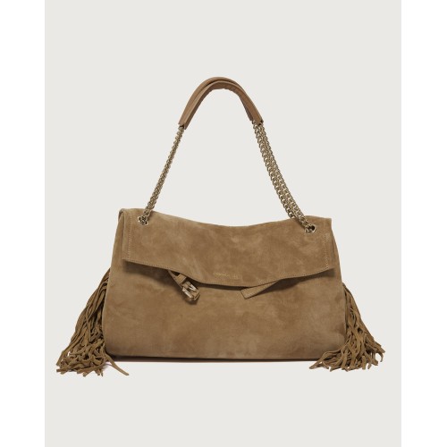 BORSA VENUS M PEACH FRINGE ORCIANI B02212_PFG BISCOTTO