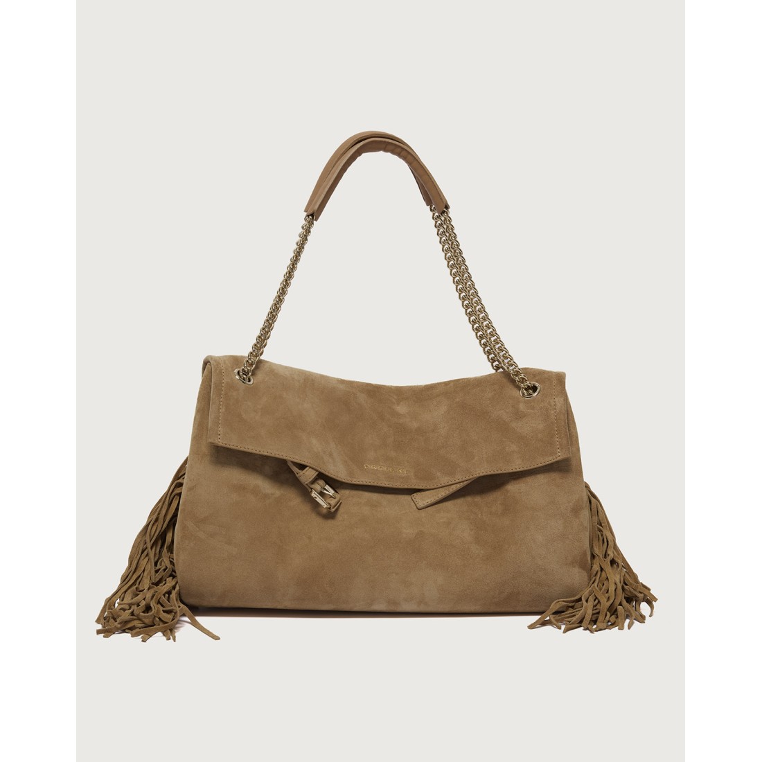 BORSA VENUS M PEACH FRINGE ORCIANI B02212_PFG BISCOTTO