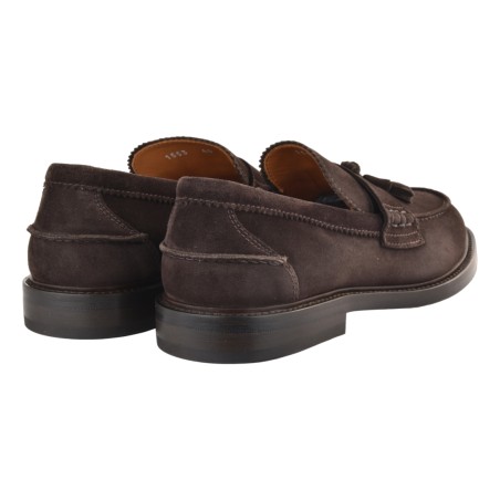 MOCASSINO CAMOSCIO CON NAPPINE ROSSI 1553F CORVINO