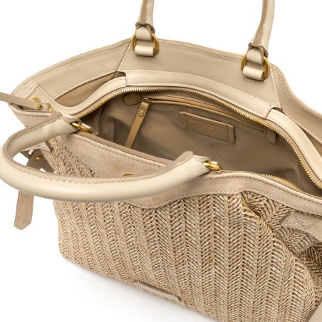 BORSA PELLE E TESSUTO CLAUDETTE GIANNI CHIARINI BS11901/COMM-PGLSPG 211