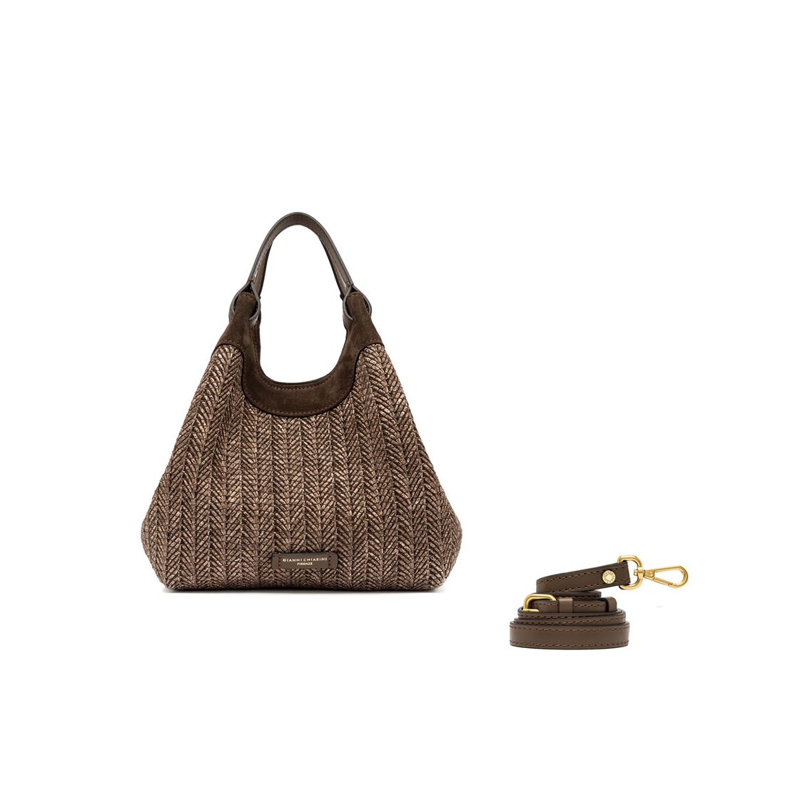 BORSA PELLE E TESSUTO DUA GIANNI CHIARINI BS12339/COMM-PGLSPG 13840